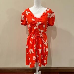 SO Orange Floral Mini Dress